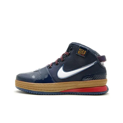 nike Lebron 6 Мел Slip Resistant Abrasion Resistant MID Топ Винтажные баскетбольные кроссовки Мужской Полночный синий