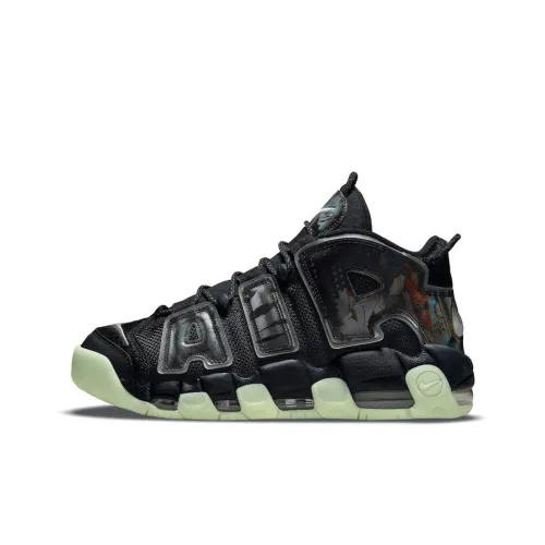 Nike Air More Uptempo 96 'utagawa Kuniyoshi' MID Топ Винтажные баскетбольные кроссовки Мужской Черный Зеленый