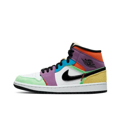 Jordan Air Jordan 1 Винтажные баскетбольные кроссовки MID Топ Женские