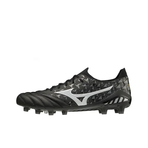 Mizuno Morelia Neo FG Твердый Грунт Противоскользящие Устойчивые к Износу Футбольные Бутсы Мужские Черные
