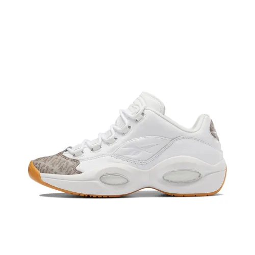Reebok Question Low Топ Винтажные Баскетбольные Кроссовки Мужские Белый-Коричневый