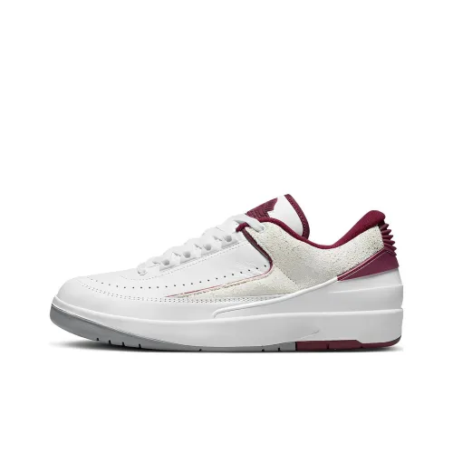 Jordan Air Джордан 2 'Cherrywood' Low Топ Винтажные баскетбольные кроссовки Мужской Белый бургундский