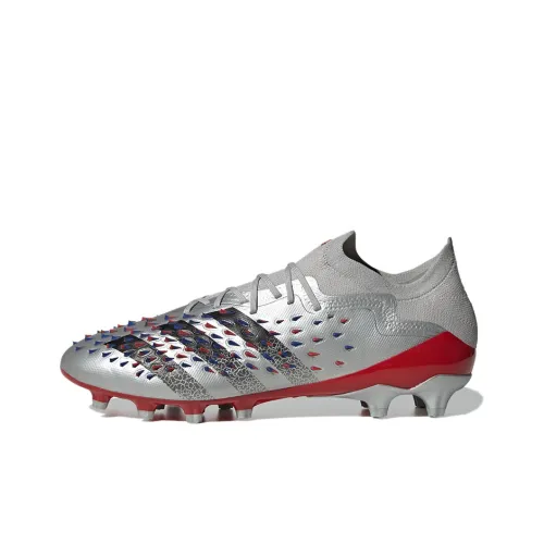 Adidas Predator Freak .1 AG Искусственная трава Устойчивая к истиранию Футбольные бутсы Мужские Серебристо-черный Красный