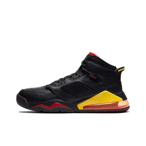 Джордан Mars 270 Non Slip Легкий MID Топ Винтажные баскетбольные кроссовки Мужской Черный Желтый