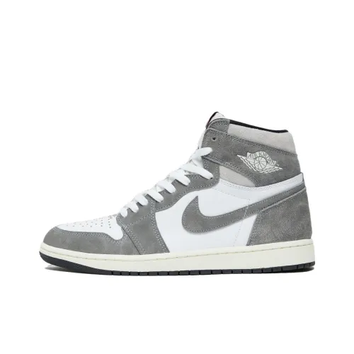 Jordan Air Jordan 1 High OG 'Черный Wa Дым GREY' Высокий Топ Винтажные Баскетбольные Кроссовки Унисекс Серый