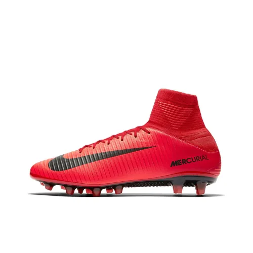 Nike Mercurial Victory FG Твердый грунт Амортизаторы Устанавливающие противоскользящие и устойчивые к истиранию футбольные бутсы Мужские Красный Черный