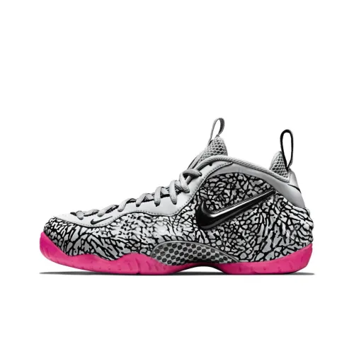 Nike Foamposite Pro Elephant Print MID Топ Винтажные баскетбольные кроссовки Мужской Серый Розовый