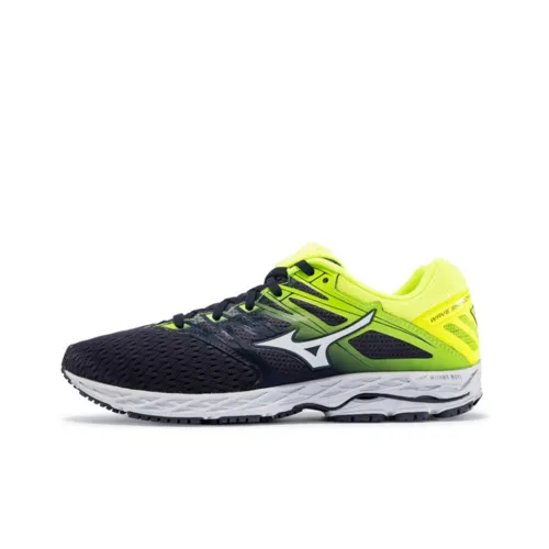 Mizuno Wave Shadow 2 Амортизация Устойчивость к истиранию Дышащие Низкие Кроссовки для тренировок Унисекс Черный Желтый