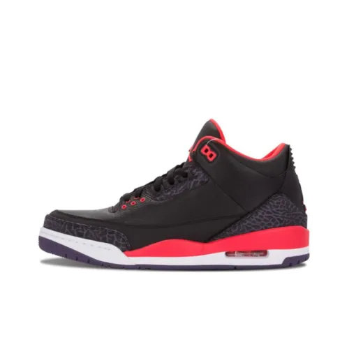 Jordan Air Jordan 3 Retro Berry Mid Top Vintage Баскетбольные Кроссовки Мужские Черные Красные