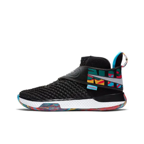 Nike UNVRS Амортизаторы Устойчивые к истиранию MID Топ Винтажные баскетбольные кроссовки Унисекс Черный