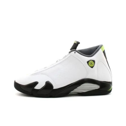 Jordan Air Jordan 14 Ретро Белый Chartreuse Противоскользящее покрытие Поддержка Высокий топ