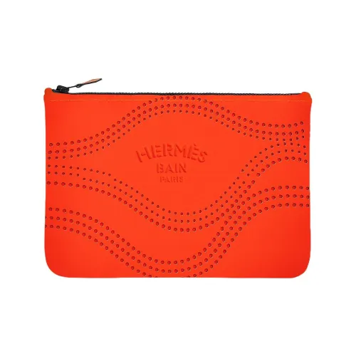 HERMES Neobain Waves Полиамид Клатч Средний Женский Оранжевый