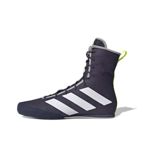 Adidas Box Hog 3 Slip-Resistant Abrasion-Resistant High Top Training Shoes Men's Blue Adidas Box Hog 3 Противоскользящие Износостойкие Высокие Кроссовки для Тренировок Мужские Синие
