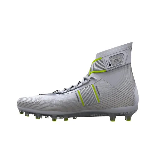 Under Armour Slip-resistant Abrasion-resistant High Top Training Shoes Men's Silver White HIGHLIGHT Подкладка Under Armour Противоскользящие устойчивые к истиранию высокие кроссовки для тренировок мужские серебристо-белые HIGHLIGHT