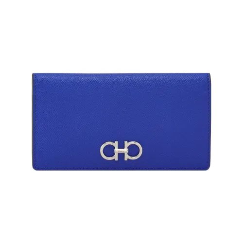 FERRAGAMO GANCINI Телячья кожа Кошелек Большой Женский Светло-синий