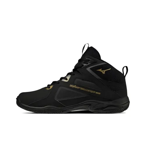 Mizuno Wave Divers LG4 Slip-Resistant Abrasion-Resistant High-Top Training Shoes Unisex Black Gold Gray Мицубо Wave Divers LG4 Противоскользящие Устойчивые к истиранию Высокие Кроссовки для тренировок Унисекс Черный Золото Серый