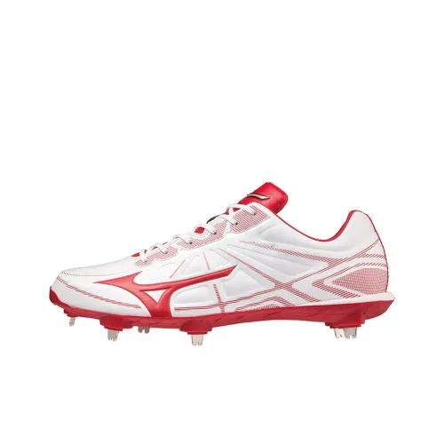 Mizuno Elite Light Revo Elite Slip-Resistant Abrasion-Resistant Low-Top Training Shoes Unisex White Red Мицубо Элита Свет REVO Элита Противоскользящий Устойчивый к Износу Низкий Топ Тренировочные Кроссовки Унисекс Белый Красный