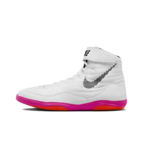 Nike Inflict SE Shock Absorbers Slip-Resistant High Top Training Shoes Unisex White Pink Найк Инфликт SE Шок Абсорбер Слип-Резистентный Высокий Топ Тренировочные Кроссовки Унисекс Белый Розовый