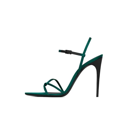 SAINT LAURENT Clara One Strap Sandals 11cm Women's Green SAINT LAURENT Clara One Ремень Сандалии 11см Женские Зеленые