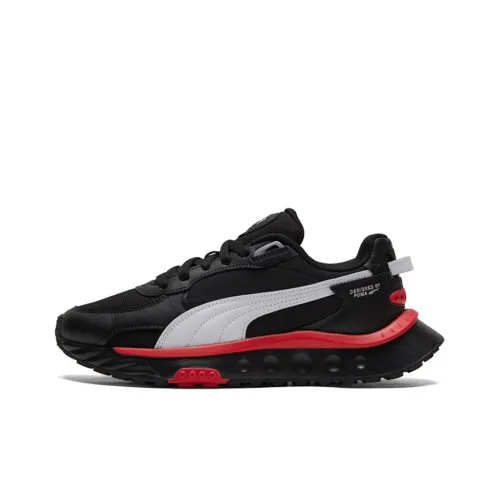 PUMA Wild Rider Rollin Low Топ Кроссовки для тренировок Унисекс Черный Белый Красный
