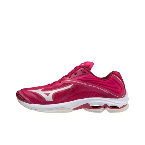 Mizuno Wave Lightning Z6 Slip-Resistant Abrasion-Resistant Low-Top Волейбольные кроссовки Унисекс Розовый Красный