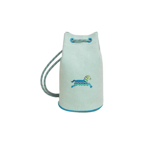 HERMES Epopee Полиэстер с Цвет холста с Хлопок Сумка из холста Дорожная сумка BEACH BAG Сумка для хранения Женская Синий