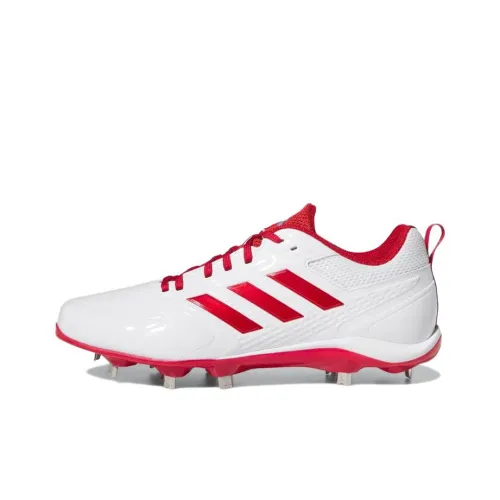 Adidas Stabile 5 Slip-resistant Abrasion-resistant Low-top Baseball Shoes Men's White Red Adidas Stabile 5 Slip-resistant Abrasion-resistant Низкие кеды для бейсбола Мужские Белый Красный