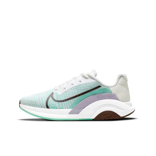 Nike SuperRep ZoomX Wave Shock Absorbers Устойчивые к истиранию Низкий топ Кроссовки для тренировок Женские Белый Зеленый