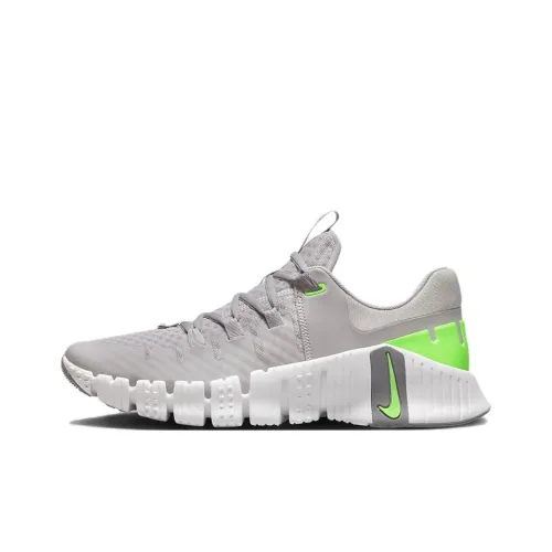 Nike Free Metcon 5 Амортизирующие низкие кроссовки для тренировок с противоскользящим покрытием мужские серо-зеленые