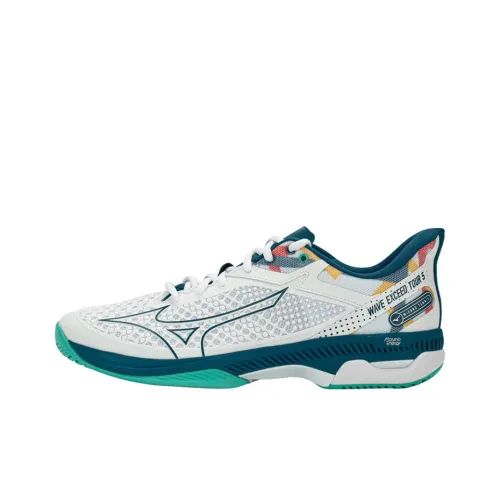 Mizuno Wave Exceed Tour 5 Устойчивые к истиранию Низкие Кроссовки для тренировок Унисекс Белый Синий