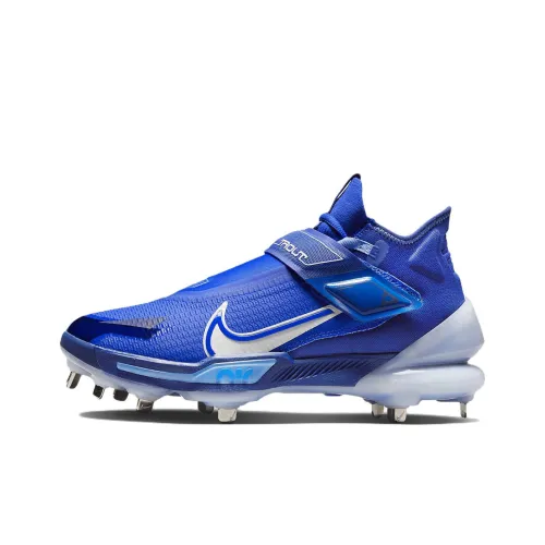 nike Force Zoom Trout 8 Elite Амортизаторы Shock Slip-resistant Abrasion-resistant MID Топ Grass Бейсбольные бутсы Blue