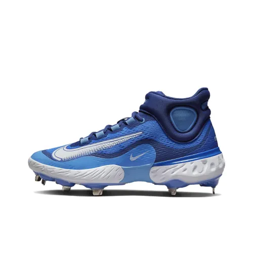 nike Alpha Huarache Elite 4 MID Амортизаторы Slip-resistant Abrasion-resistant MID Топ Бейсбольные кроссовки Синий