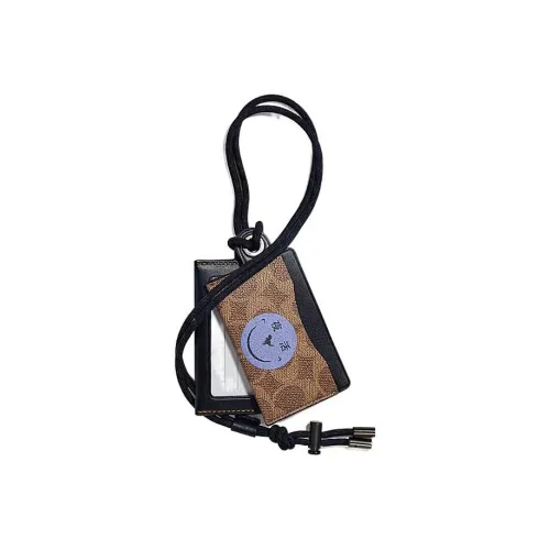 COACH Yeti Out Коллаборация Rexy Кожаный держатель для карт Унисекс Коричневый и Черный