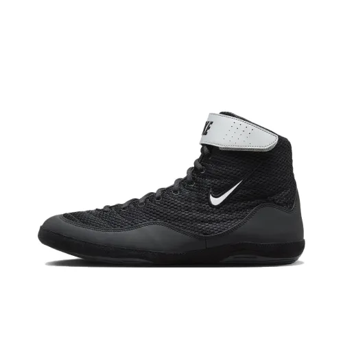 Nike Inflict Shock Absorbers Slip-Resistant Abrasion-Resistant High Top Wrestling Shoes Unisex Black Найк Инфликт Шок Абсорберз Антислип Резистентный Абразионный Резистентный Высокий Топ Борцовочная Обувь Унисекс Черный