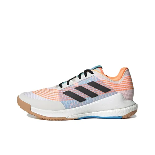 Adidas Crazyflight Volleyball Slip-resistant Abrasion-resistant Low-top Тренировочные кроссовки Женские Белый Оранжевый