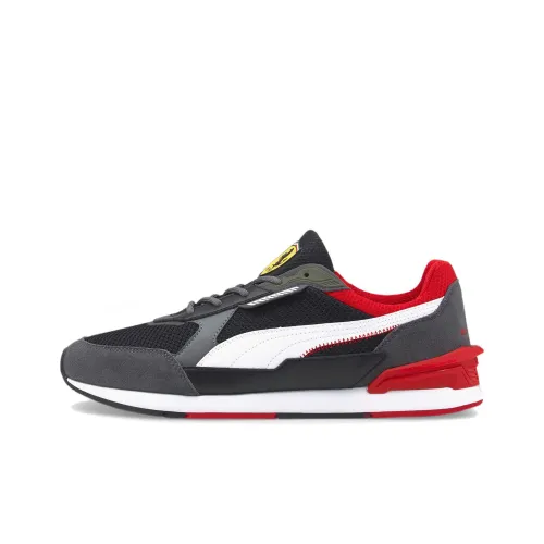 PUMA Scuderia Ferrari Low Racer Motorsport Low Тренировочные кроссовки Мужские Черные Красные Серые