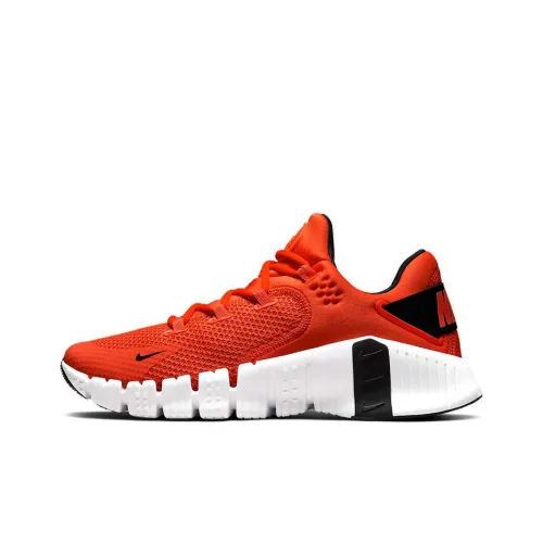 Nike Free Metcon 4 Амортизация и Устойчивость к Износу Покрытие Низкие Кроссовки для Тренировок Унисекс Красный Черный