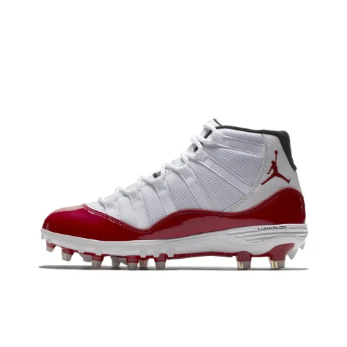 Jordan Air Jordan 11 Retro Cleat 'Dark Red' Противоскользящий Износостойкий Высокий Топ Регби Обувь Красный Белый
