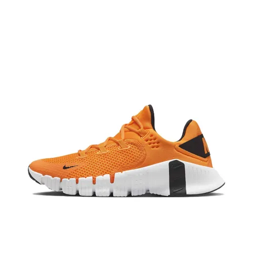 Nike Free Metcon 4 Амортизаторы Slip-resistant Abrasion-resistant Низкий топ Кроссовки для тренировок Унисекс Оранжевый Белый