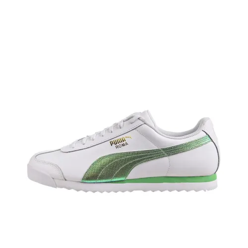 PUMA Roma Basic Holographic Low Training Кроссовки Мужские Белые Зеленые
