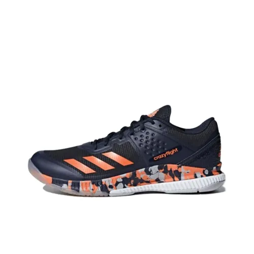 Adidas Crazyflight Volleyball Устойчивые к истиранию противоскользящие низкие кроссовки для тренировок мужские синий оранжевый