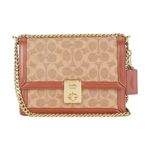 COACH Hutton Коровья кожа Конверт Сумка Плечевая сумка Женская Коричнево-желтая