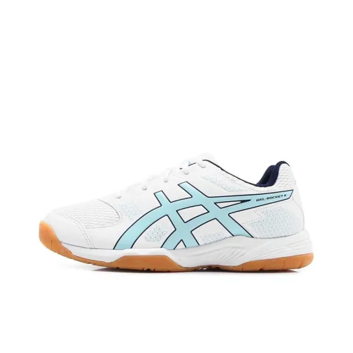 Asics Гель Ракета 8 Устойчивые к абразиву Низкие Кроссовки для тренировок Женские Белые Синие