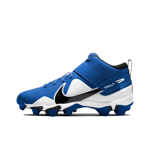 nike Force Trout 7 Keystone Амортизаторы Shock Slip-resistant Abrasion-resistant MID Топ Кроссовки для тренировок Мужские Синий Белый