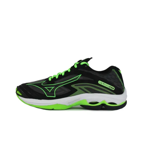 Кроссовки для волейбола Mizuno Wave Lightning Z7, низкий топ, черный, неоновый зеленый, унисекс