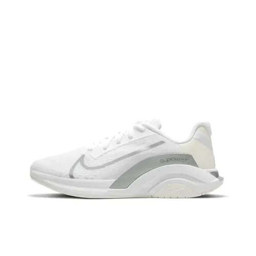 nike ZoomX SuperRep Wave Противоскользящие Устойчивые к истиранию Низкий Топ Кроссовки для тренировок Женские Белые Серебряные