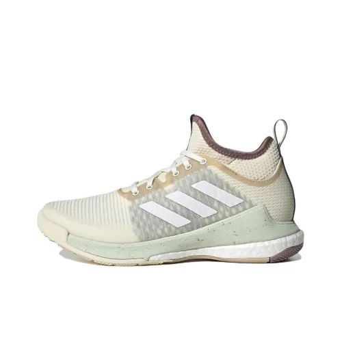 Adidas Crazyflight Slip-Resistant Abrasion-Resistant Breathable MID Training Shoes Women's Beige