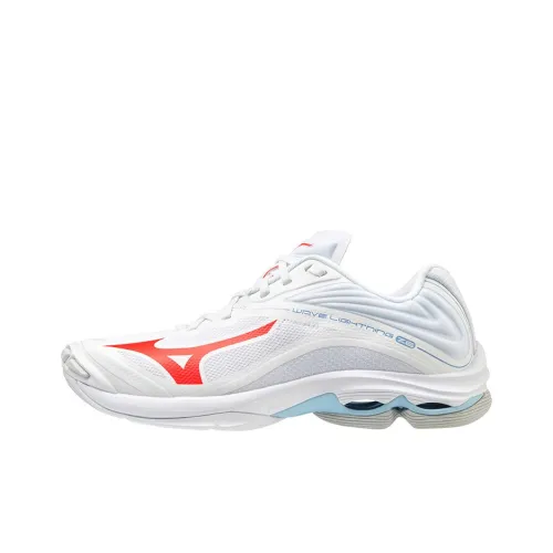 Mizuno Wave Lightning Z5 Slip-Resistant Abrasion-Resistant Breathable Low-Top Training Shoes Women's White Blue Red Мицубо Уэйв Лайнинг Z5 Противоскользящие Устойчивые к Износу Дышащие Низкие Кроссовки для Тренировок Женские Белые Синие Красные