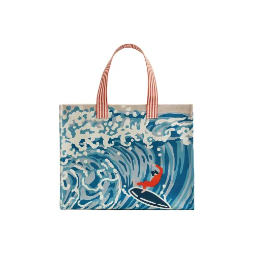 HERMES Хлопок Тоут Сумка Сумка для покупок Сумка Женская Синяя