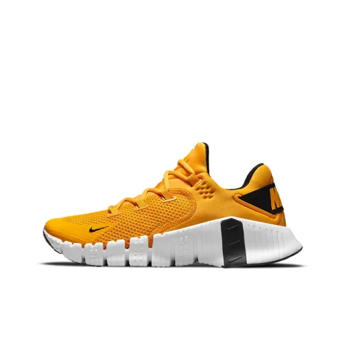 Nike Free Metcon 4 Амортизаторы Slip-resistant Дышащие Низкие Кроссовки для тренировок Унисекс Желтые